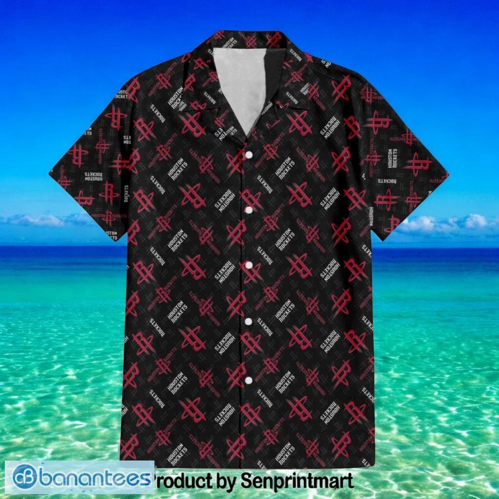 houston rockets nba team logo seamless pattern hawaiian shirt image Houston Rockets Nba Team Logo Seamless Pattern Hawaiian Shirt Product Photo 1