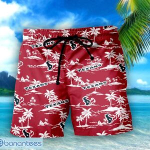 Houston Texans 3D Tropical Pattern Coconut Tree Hawaiian Shirt And Shorts Product Photo 2