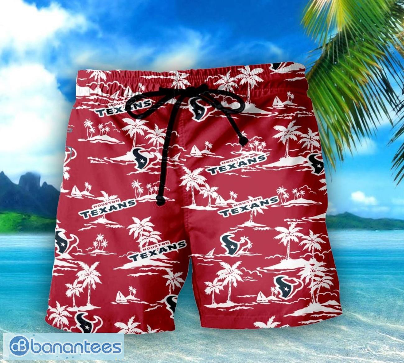 houston texans 3d tropical pattern coconut tree hawaiian shirt and shorts 1 image Houston Texans 3D Tropical Pattern Coconut Tree Hawaiian Shirt And Shorts Product Photo 2