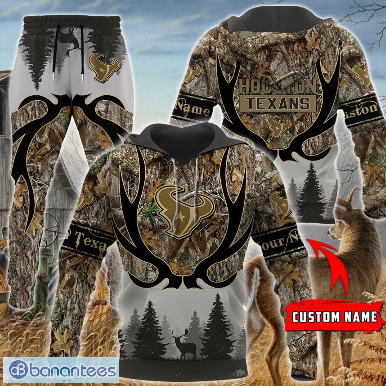 houston texans custom name hunting camo style 3d hoodie t shirt sweatshirt image Houston Texans Custom Name Hunting Camo Style 3D Hoodie T-Shirt Sweatshirt Product Photo 1