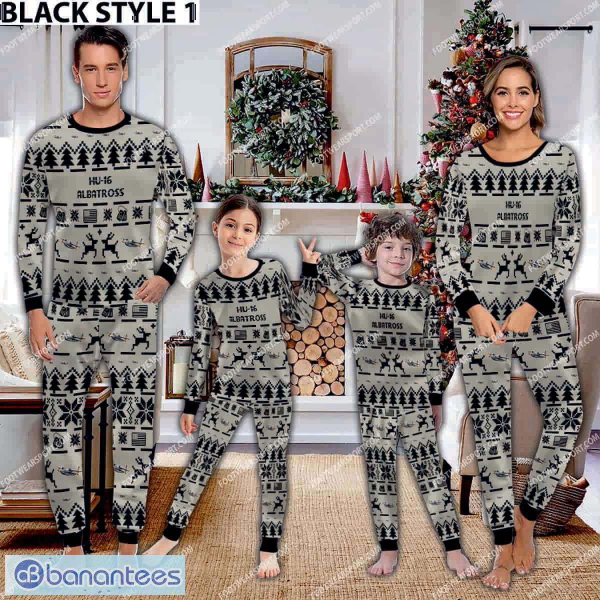 hu 16 albatross hu16 aircraft pajamas set war gift christmas image HU-16 Albatross HU16 Aircraft Pajamas Set War Gift Christmas - HU-16 Albatross HU16 Aircraft Pajamas Set Family Photo Black