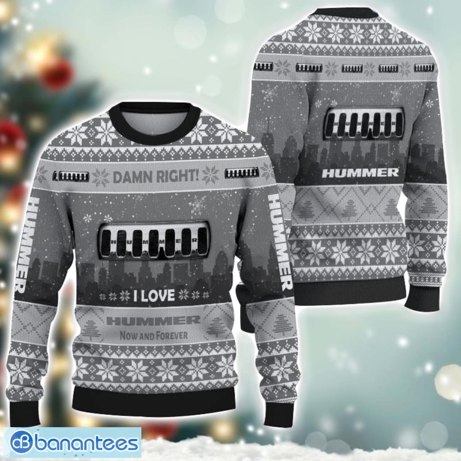 hummer damn right i lover hummer now and forever 3d ugly christmas sweater christmas gift image Hummer Damn Right I Lover Hummer Now And Forever 3D Ugly Christmas Sweater Christmas Gift Product Photo 1