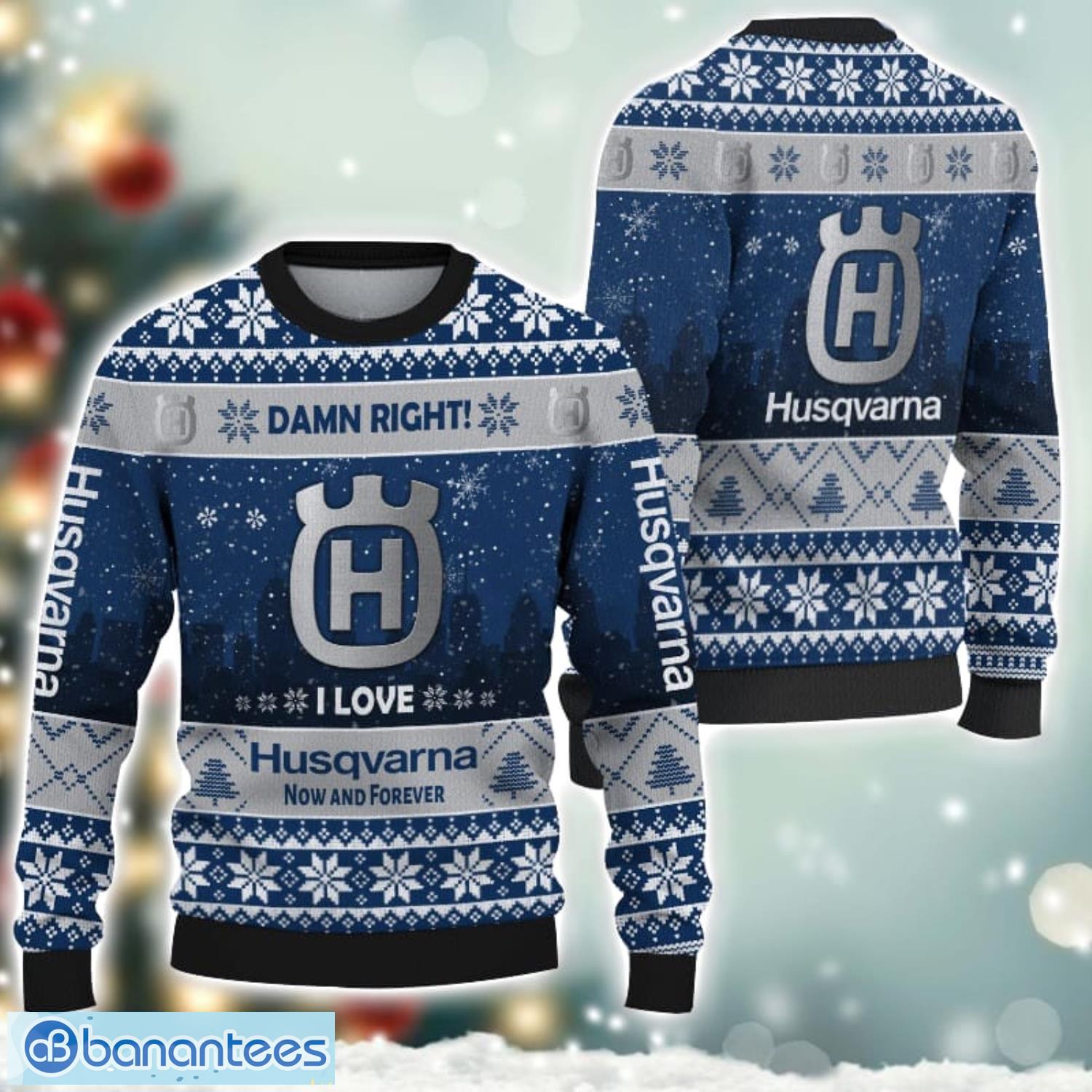 husqvarna damn right i lover husqvarna now and forever 3d ugly christmas sweater christmas gift image Husqvarna Damn Right I Lover Husqvarna Now And Forever 3D Ugly Christmas Sweater Christmas Gift Product Photo 1