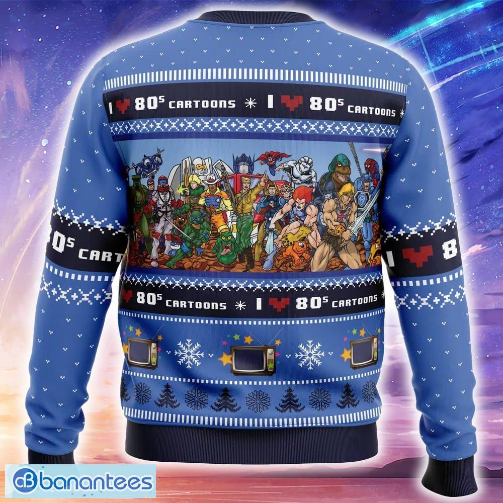 i love the 80s cartoons ugly christmas 3d sweater trending holidays for men women fans 1 image I love the 80s Cartoons Ugly Christmas 3D Sweater Trending Holidays For Men Women Fans - I love the 80s Cartoons Ugly Christmas Sweater_2