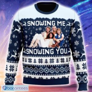 Snowing Me Snowing You ABBA Knitted Christmas Sweater Trending Holidays For Men Women Fans - Snowing Me Snowing You ABBA Ugly Christmas Sweater_1
