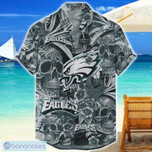 Philadelphia Eagles Flower and Skull Hawaiian Shirt NFL Team Halloween Shirt Product Photo 1
