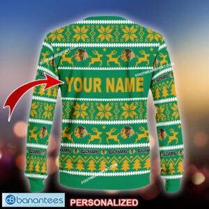 NEW Pullover Chicago Blackhawks Ugly Christmas 3D Sweater Gift For Adult Custom Name - NHL Chicago Blackhawks Ugly Christmas Sweater For Men And Women Photo 2