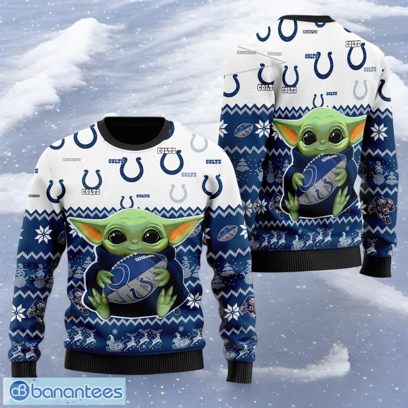 indianapolis colts baby yoda all over print sweater image Indianapolis Colts Baby Yoda All Over Print Sweater Product Photo 1