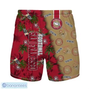 San Francisco Football Team Hawaiian Shirt And Shorts Custom Name Number Tropical Style Hawaiian Shirt Product Photo 2