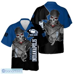 Indianapolis Football Team Hawaiian Shirt And Shorts Personalized Name And Number For Fans Product Photo 1