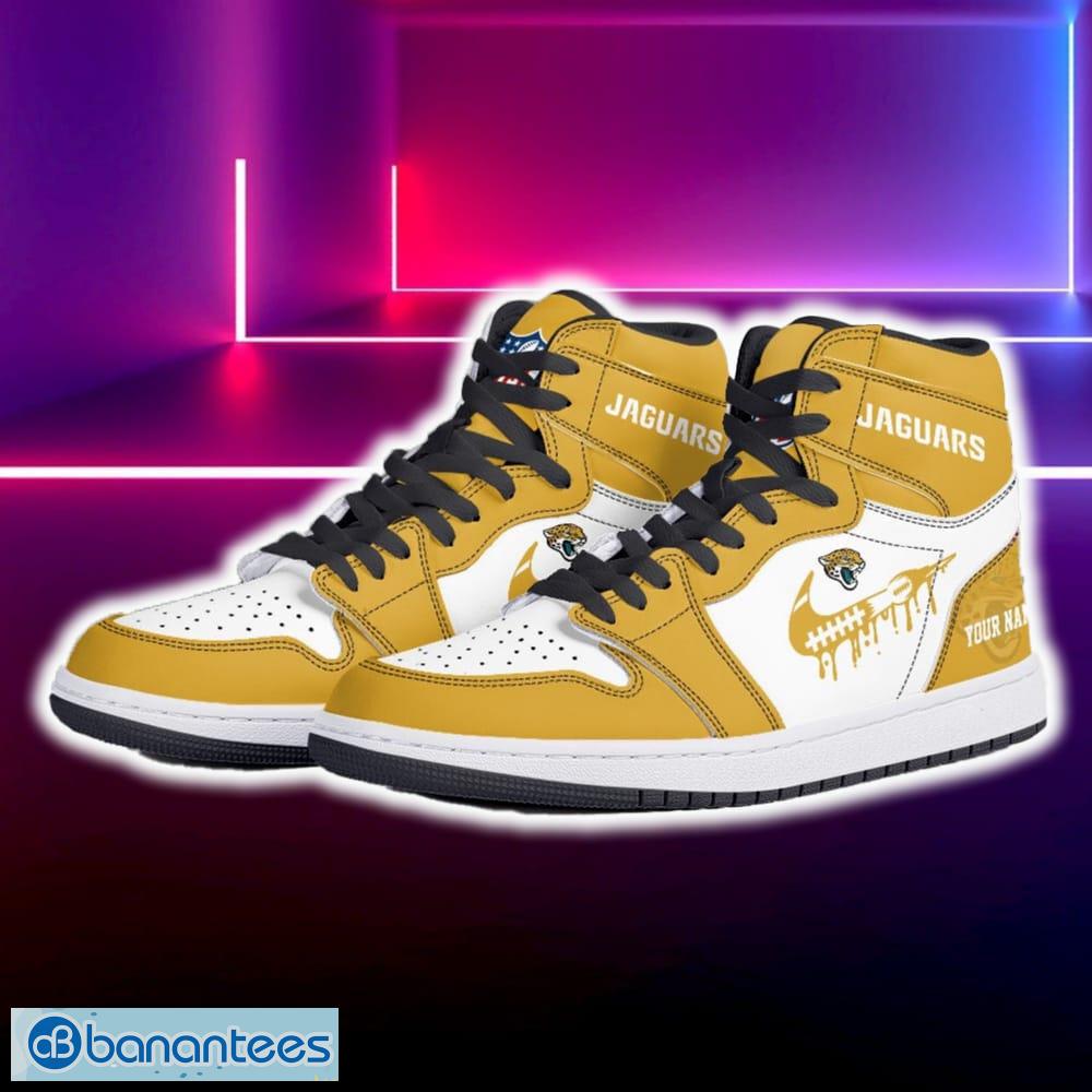 jacksonville jaguars air jordan hightop shoes new custom name for fans gift sneaker 1 image Jacksonville Jaguars Air Jordan Hightop Shoes New Custom Name For Fans Gift Sneaker - Jacksonville Jaguars Air Jordan Hightop Shoes Photo 5