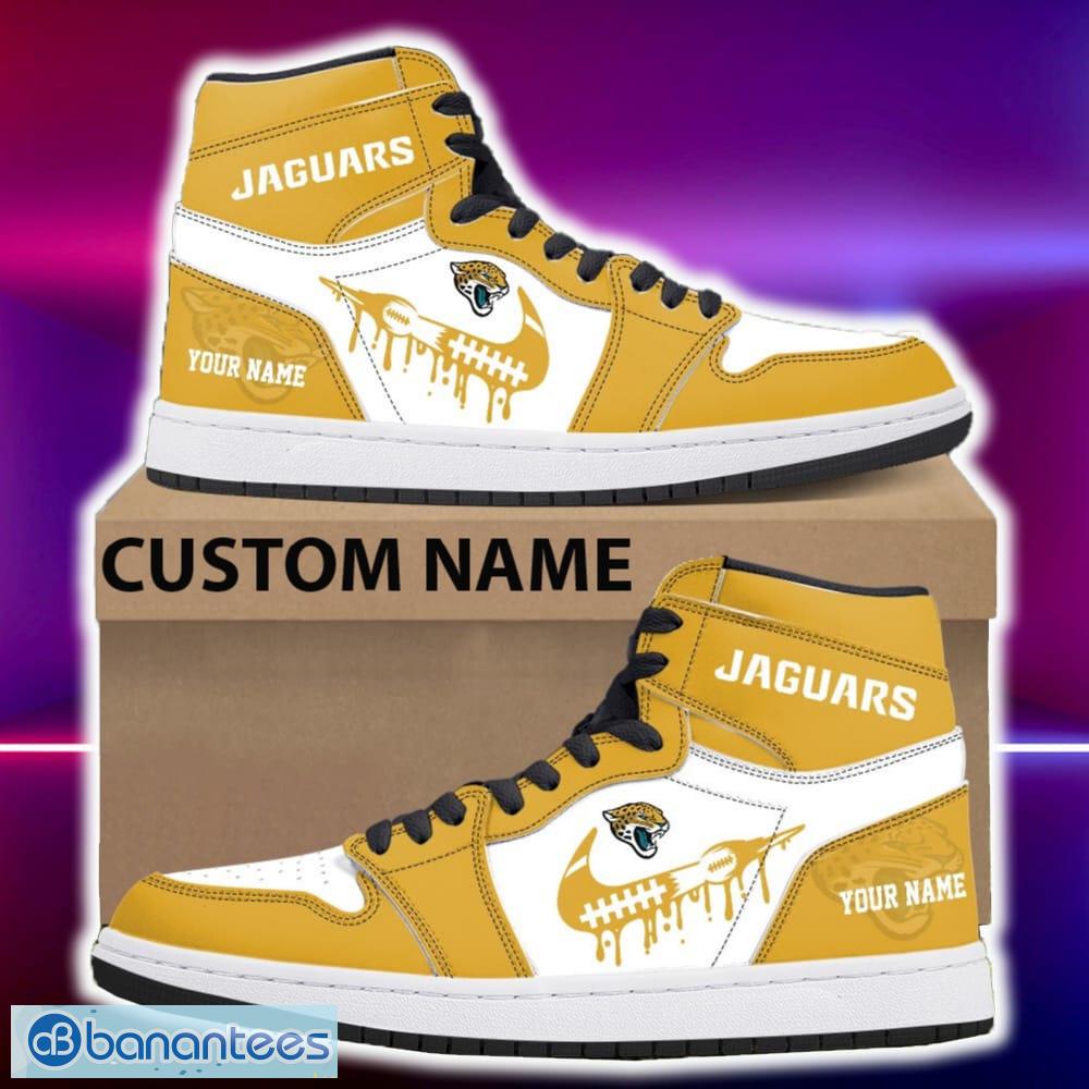 jacksonville jaguars air jordan hightop shoes new custom name for fans gift sneaker image Jacksonville Jaguars Air Jordan Hightop Shoes New Custom Name For Fans Gift Sneaker - Jacksonville Jaguars Air Jordan Hightop Shoes Photo 4