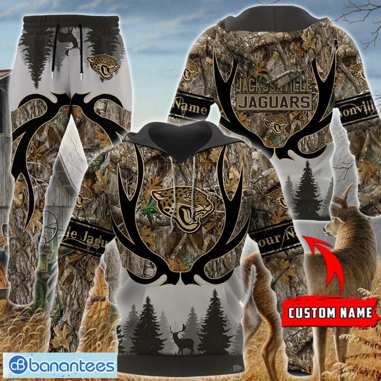 jacksonville jaguars custom name hunting camo style 3d hoodie t shirt sweatshirt image Jacksonville Jaguars Custom Name Hunting Camo Style 3D Hoodie T-Shirt Sweatshirt Product Photo 1