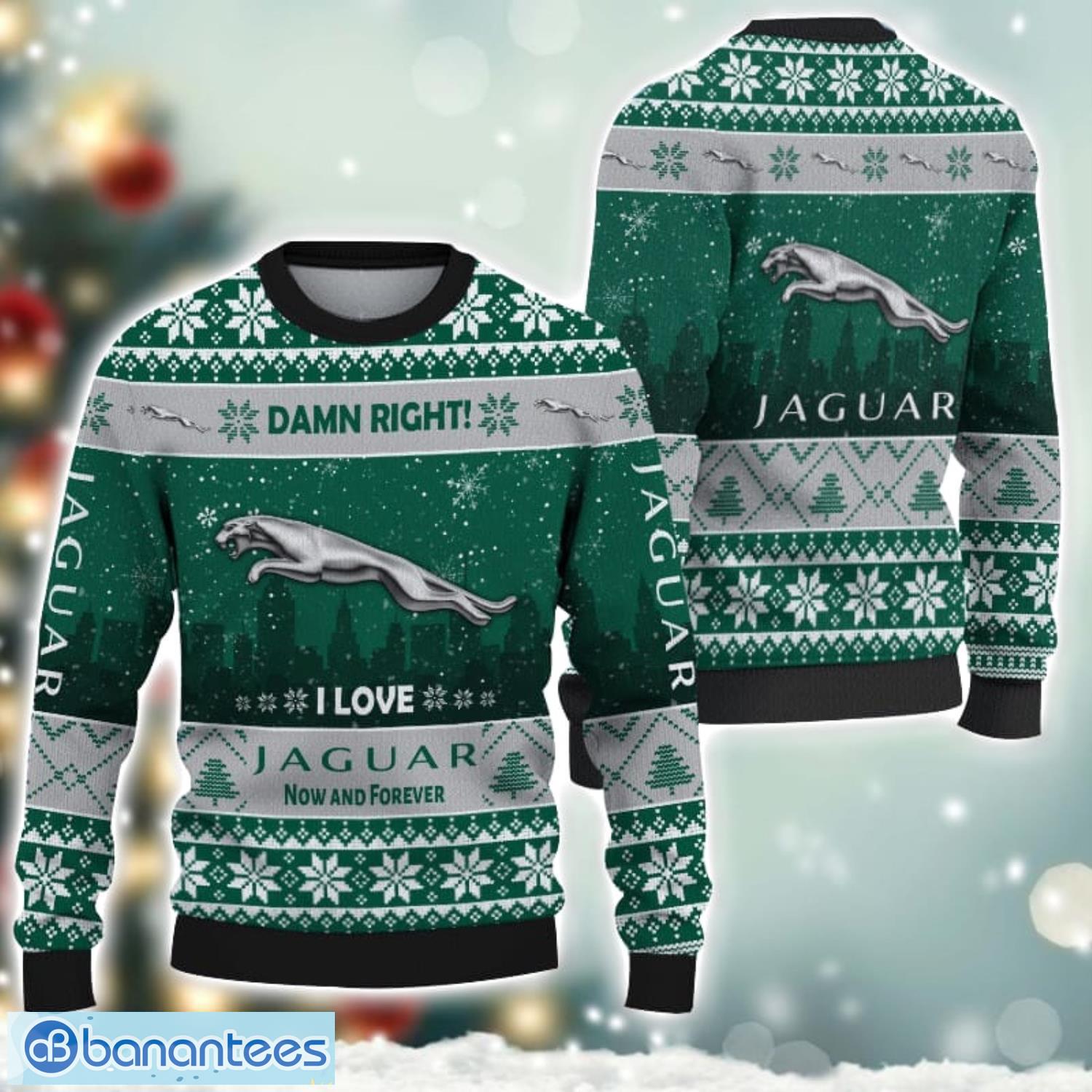 jaguar damn right i lover jaguar now and forever 3d ugly christmas sweater christmas gift image Jaguar Damn Right I Lover Jaguar Now And Forever 3D Ugly Christmas Sweater Christmas Gift Product Photo 1