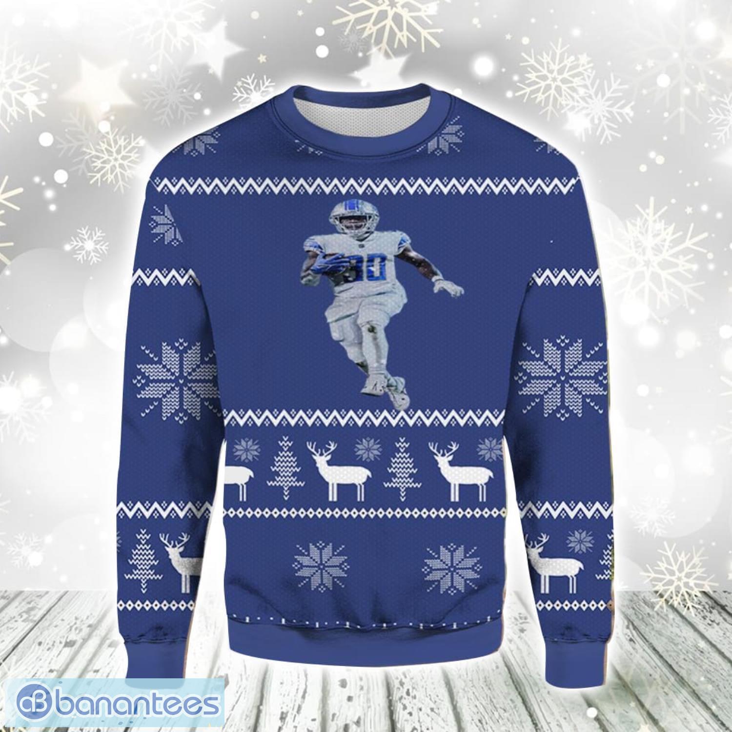 jamaal williams detroit lions christmas gift ugly christmas sweater for men and women image Jamaal Williams Detroit Lions Christmas Gift Ugly Christmas Sweater For Men And Women Product Photo 1