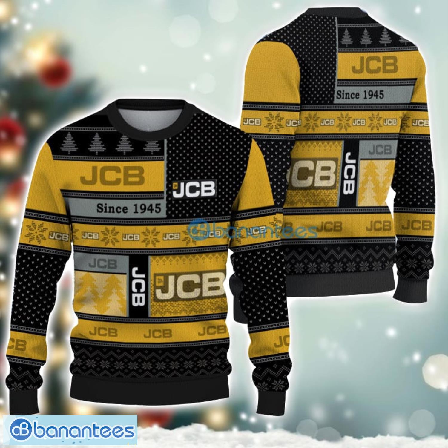 jcb logo ugly christmas sweater for fans men and women christmas gift ideas image JCB Logo Ugly Christmas Sweater For Fans Men And Women Christmas Gift Ideas Product Photo 1