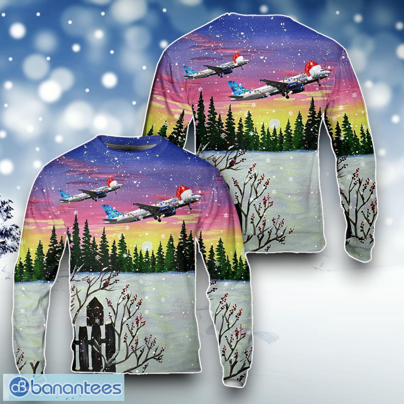 jetblue airways airbus a320 232 christmas sweater for men women image JetBlue Airways Airbus A320-232 Christmas Sweater For Men Women Product Photo 1