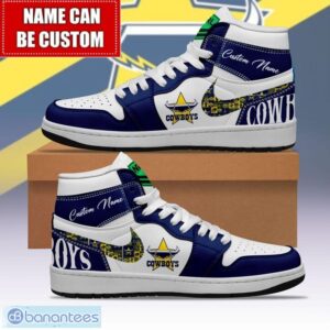 NRL North Queensland Cowboys Custom Name Limited Air Jordan Hightop Shoes JD1 Sneakers Product Photo 1
