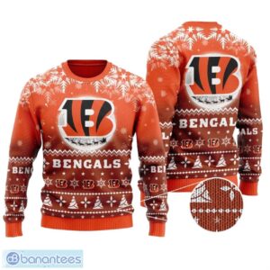 Cincinnati Bengals Santa Claus In The Moon All Over Print Sweater Product Photo 1