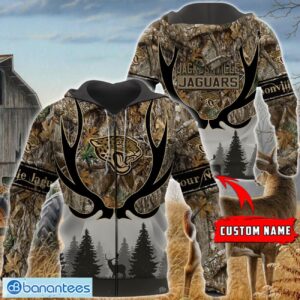 Jacksonville Jaguars Custom Name Hunting Camo Style 3D Hoodie T-Shirt Sweatshirt Product Photo 6