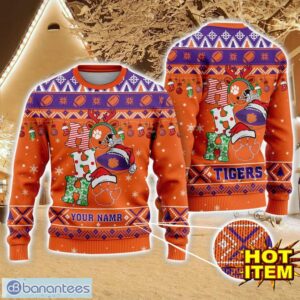 NCAA Clemson Tigers Ugly Christmas Sweater Custom Name 3D Sweater For Fans Product Photo 1