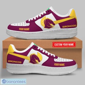 Brisbane Broncos Custom Name Personalized NRL Air Force 1 Shoes For Fans Product Photo 1