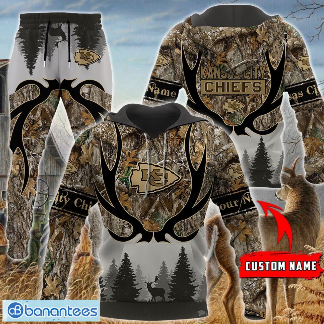 kansas city chiefs custom name hunting camo style 3d hoodie t shirt sweatshirt image Kansas City Chiefs Custom Name Hunting Camo Style 3D Hoodie T-Shirt Sweatshirt Product Photo 1