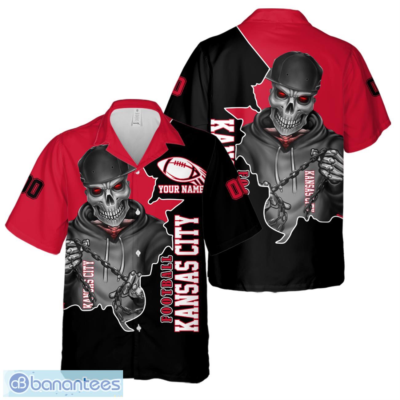kansas city football team hawaiian shirt and shorts personalized name and number for fans image Kansas City Football Team Hawaiian Shirt And Shorts Personalized Name And Number For Fans Product Photo 1