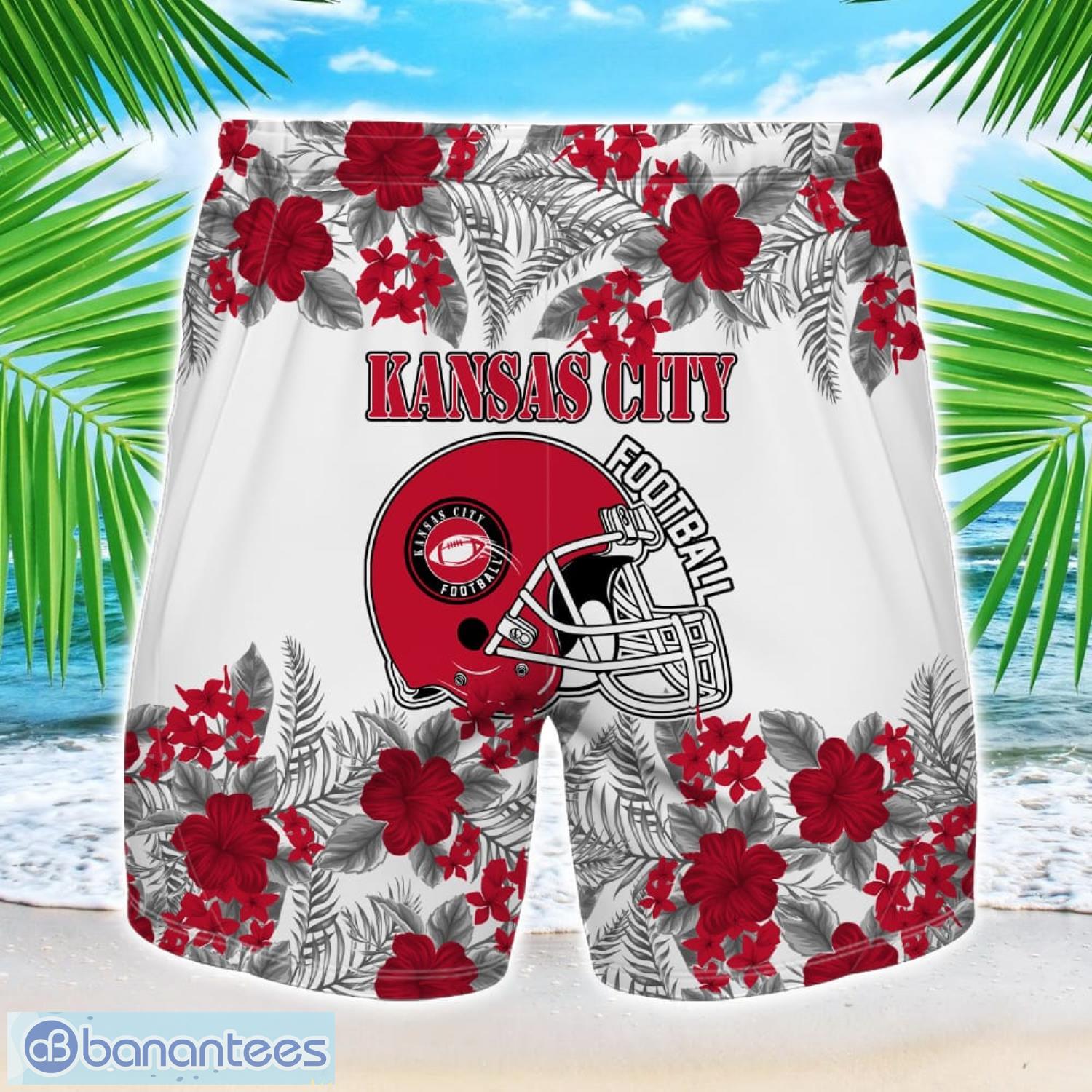 kansas city team hawaiian and shorts all printed beach set for fans custom name 1 image Kansas City Team Hawaiian And Shorts All Printed Beach Set For Fans Custom Name Product Photo 2