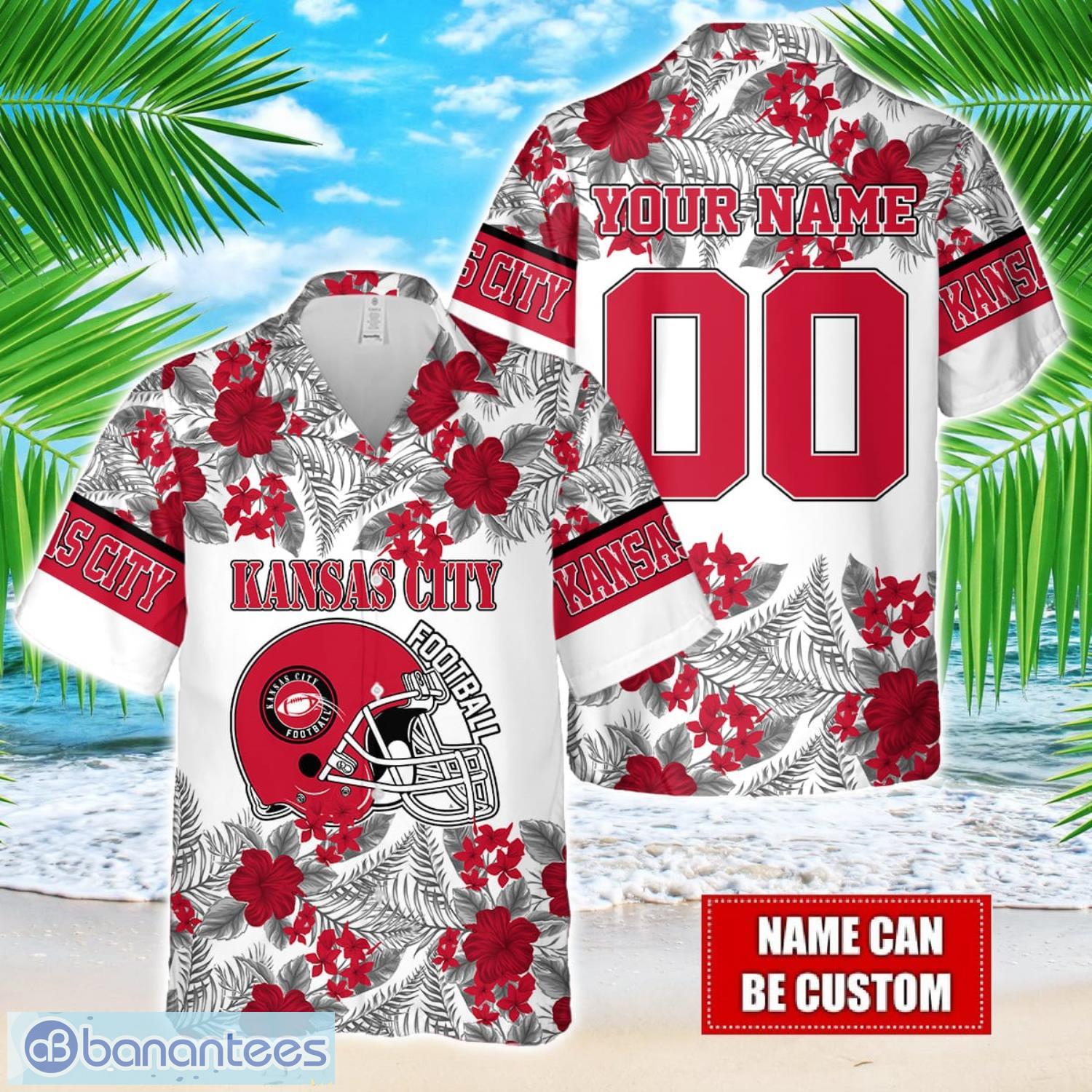 kansas city team hawaiian and shorts all printed beach set for fans custom name image Kansas City Team Hawaiian And Shorts All Printed Beach Set For Fans Custom Name Product Photo 1