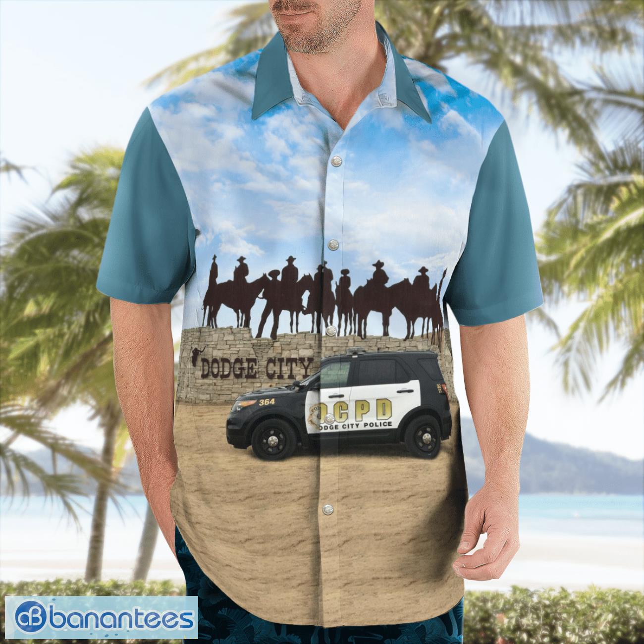 Kansas, Dodge City Police Department Hawaiian Shirt Kansas, Dodge City Police Department Hawaiian Shirt Product Photo 4