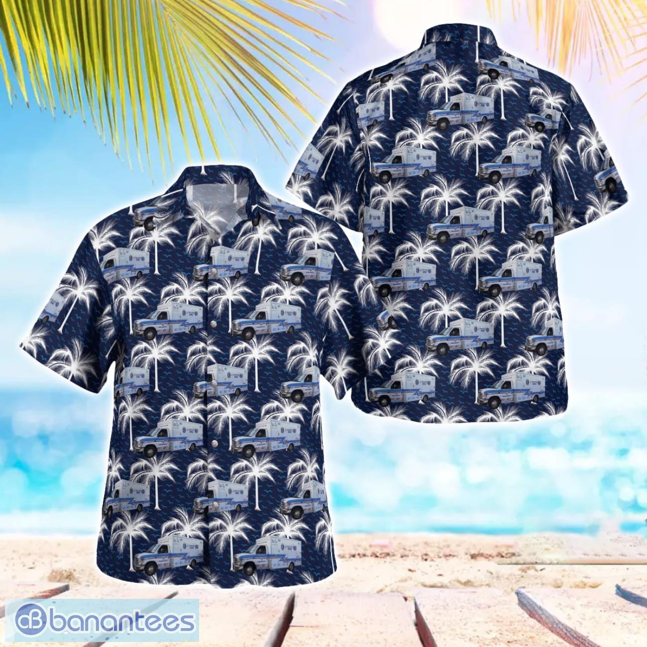 kansas sedgwick county ems hawaiian shirt image Kansas Sedgwick County EMS Hawaiian Shirt Product Photo 1