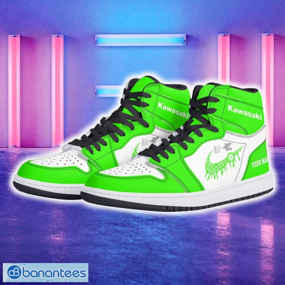 kawasaki car air jordan 1 hightop shoes new for fans gift aj1 sneaker custom name 1 image Kawasaki Car Air Jordan 1 Hightop Shoes New For Fans Gift AJ1 Sneaker Custom Name - Kawasaki Air Jordan 1 Hightop Shoes_5