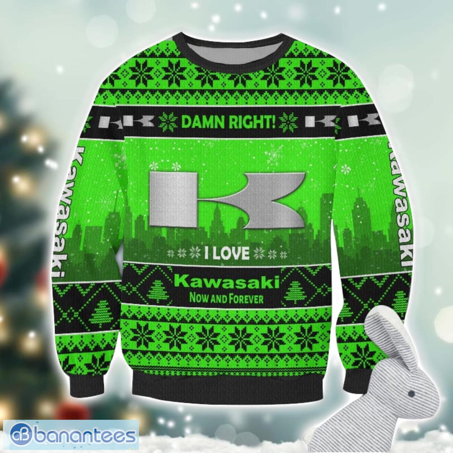 kawasaki damn right i lover kawasaki now and forever 3d ugly christmas sweater christmas gift 1 image Kawasaki Damn Right I Lover Kawasaki Now And Forever 3D Ugly Christmas Sweater Christmas Gift Product Photo 2