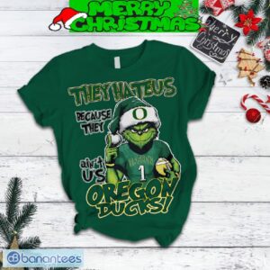 Oregon Ducks Grinch Hate Us Christmas Fleece Pajamas Set Gift Family - Oregon Ducks Grinch Hate Us Christmas Fleece Pajamas Set-2