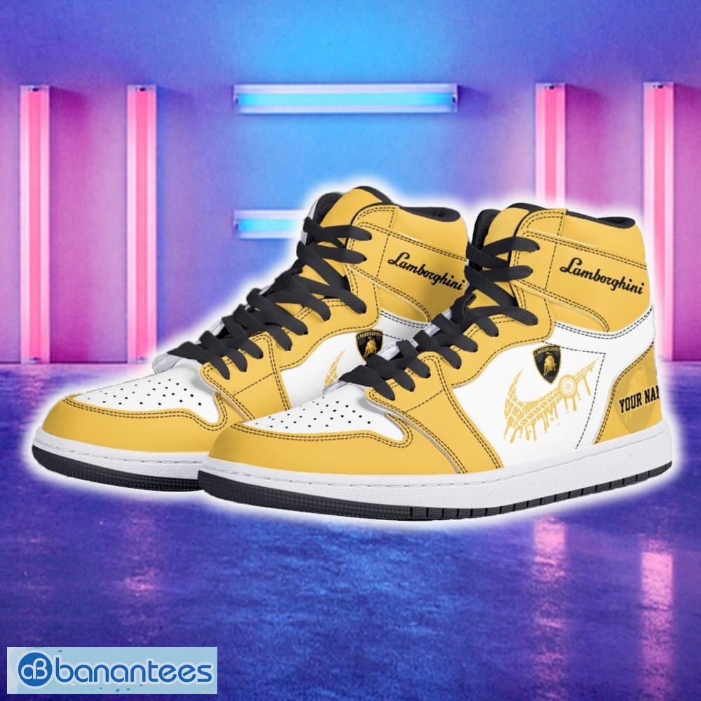 lamborghini car air jordan 1 hightop shoes new for fans gift aj1 sneaker custom name 1 image Lamborghini Car Air Jordan 1 Hightop Shoes New For Fans Gift AJ1 Sneaker Custom Name - Lamborghini Air Jordan 1 Hightop Shoes_5