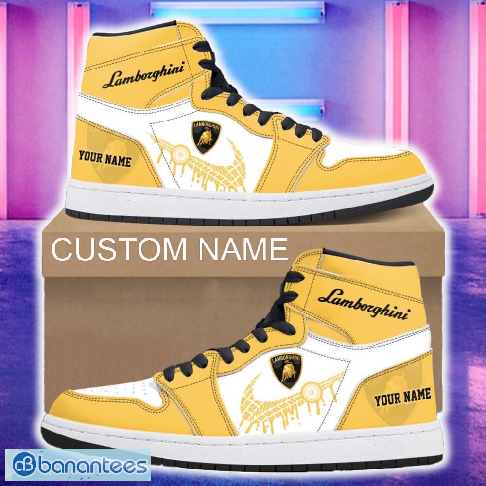 lamborghini car air jordan 1 hightop shoes new for fans gift aj1 sneaker custom name image Lamborghini Car Air Jordan 1 Hightop Shoes New For Fans Gift AJ1 Sneaker Custom Name - Lamborghini Air Jordan 1 Hightop Shoes_4