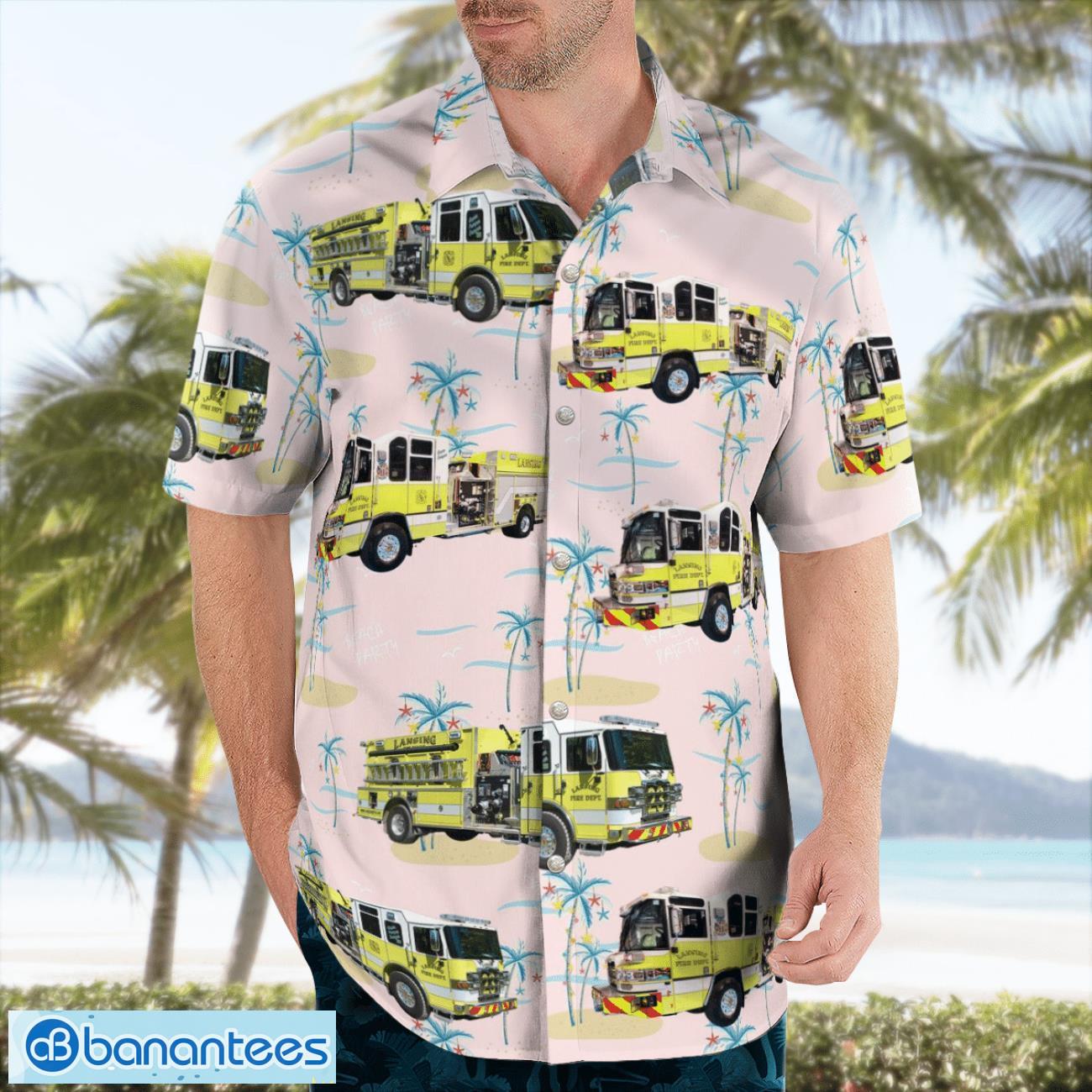 Lansing Fire Department 3D Hawaiian Shirt Lansing Fire Department 3D Hawaiian Shirt Product Photo 3