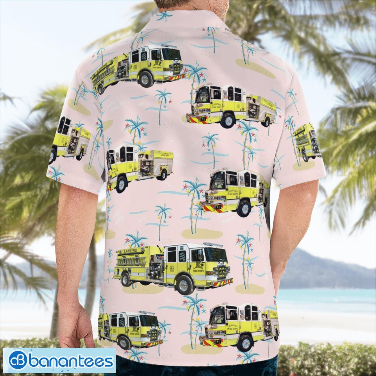 Lansing Fire Department 3D Hawaiian Shirt Lansing Fire Department 3D Hawaiian Shirt Product Photo 4