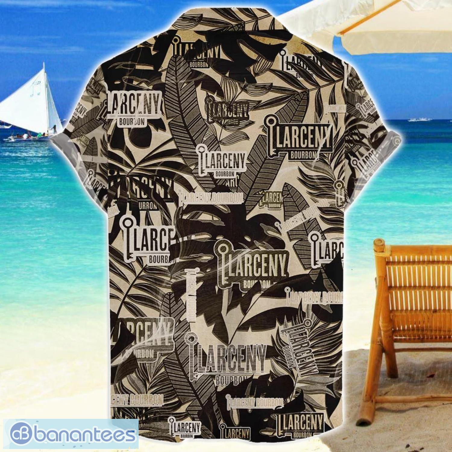 larceny small batch whiskey retro logo 3d hawaiian shirt summer holiday gift 1 image Larceny Small Batch Whiskey Retro Logo 3D Hawaiian Shirt Summer Holiday Gift Product Photo 2