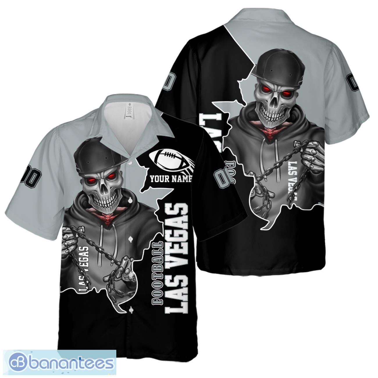 las vegas football team hawaiian shirt and shorts personalized name and number for fans image Las Vegas Football Team Hawaiian Shirt And Shorts Personalized Name And Number For Fans Product Photo 1