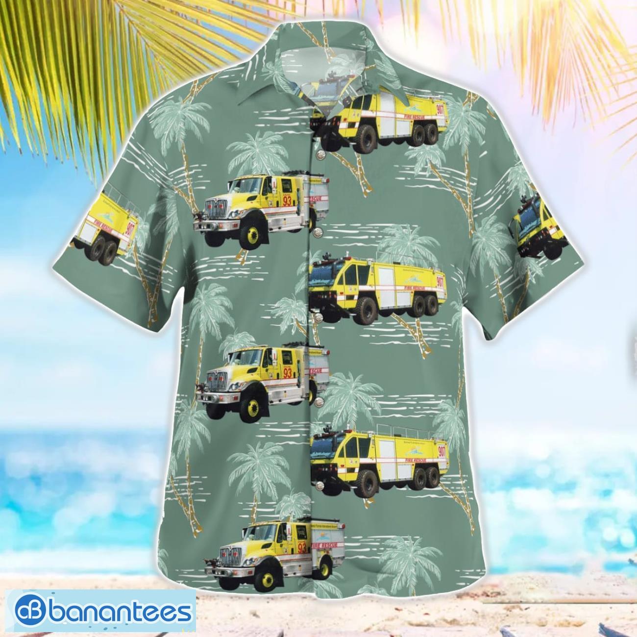 lee county florida southwest florida international airport fire department christmas hawaiian shirt 2 image Lee County, Florida, Southwest Florida International Airport Fire Department Christmas Hawaiian Shirt Product Photo 3