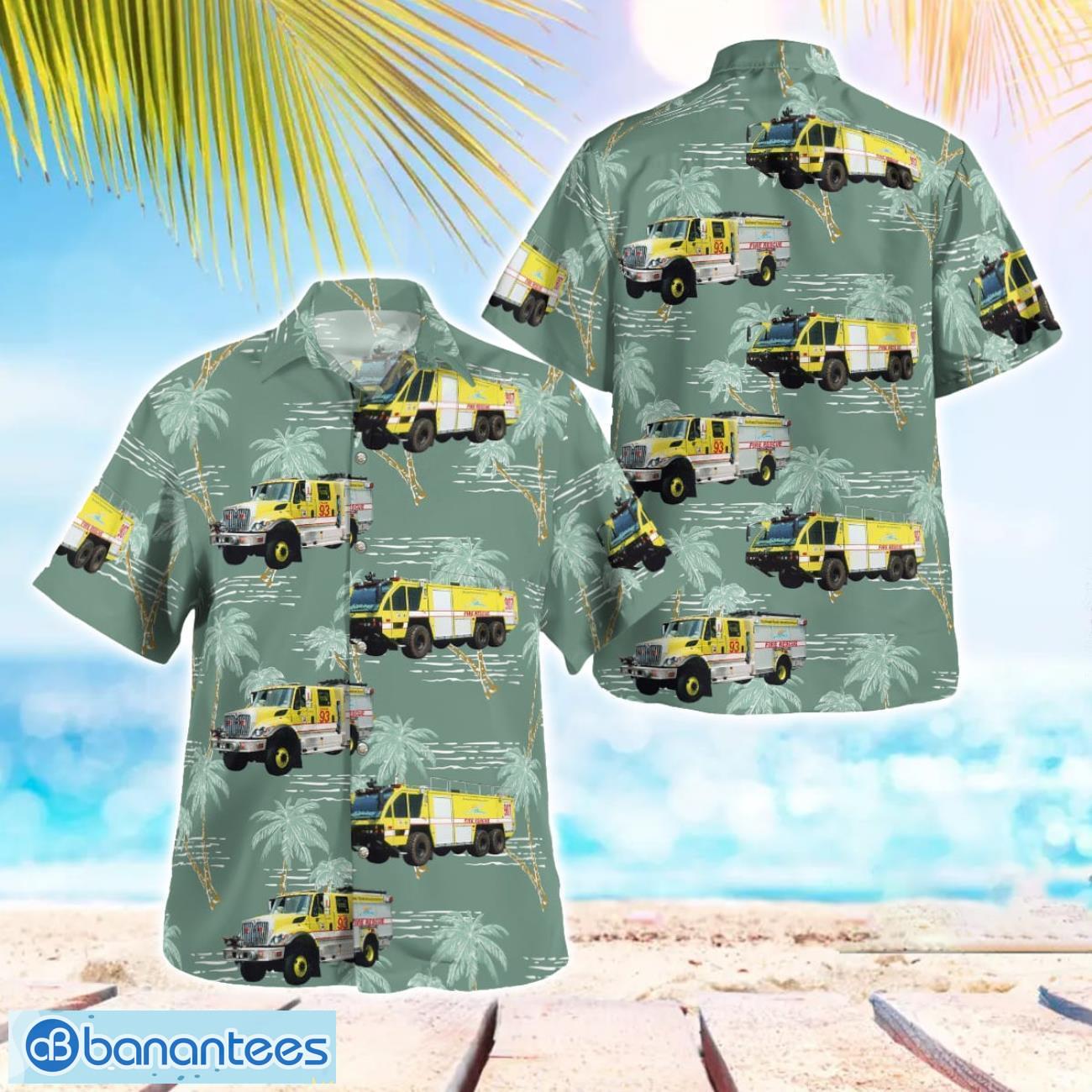 lee county florida southwest florida international airport fire department christmas hawaiian shirt image Lee County, Florida, Southwest Florida International Airport Fire Department Christmas Hawaiian Shirt Product Photo 1