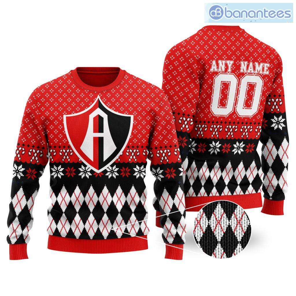 liga mx atlas fc special christmas ugly sweater custom name and number image Liga Mx Atlas F.C Special Christmas Ugly Sweater Custom Name And Number Product Photo 1