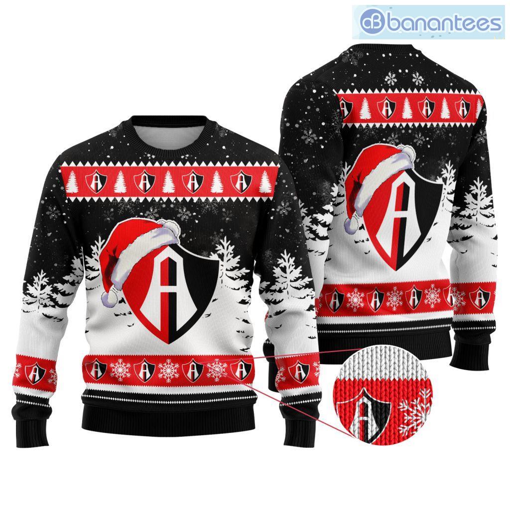liga mx atlas fc special christmas ugly sweater design new image Liga Mx Atlas F.C Special Christmas Ugly Sweater Design New Product Photo 1