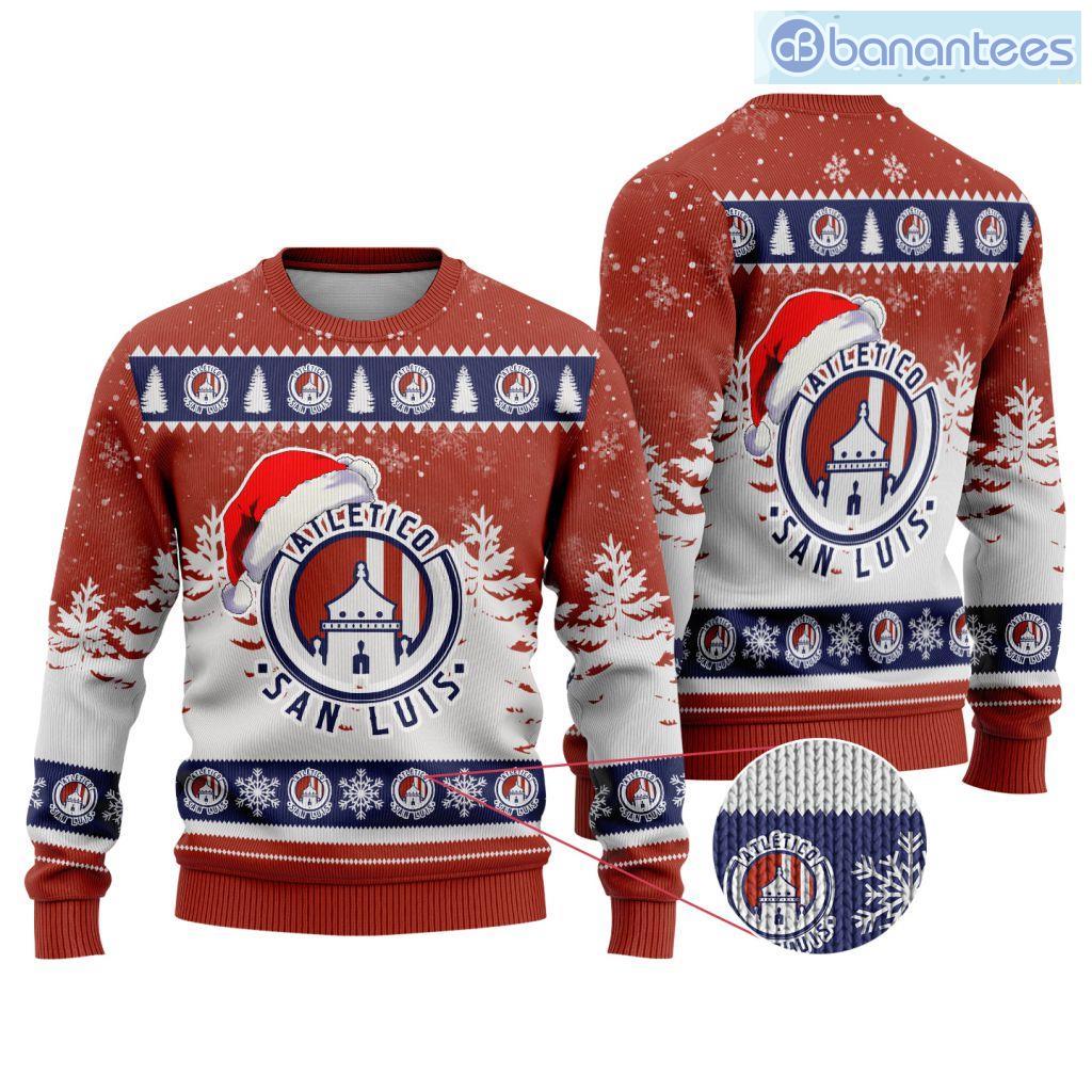 liga mx atletico san luis special christmas ugly sweater design new image Liga Mx Atletico San Luis Special Christmas Ugly Sweater Design New Product Photo 1
