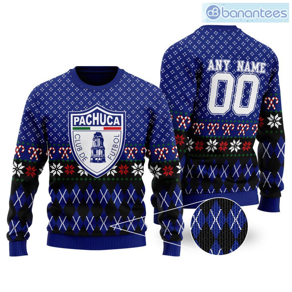 liga mx cf pachuca special christmas ugly sweater custom name and number image Liga Mx C.F. Pachuca Special Christmas Ugly Sweater Custom Name And Number Product Photo 1