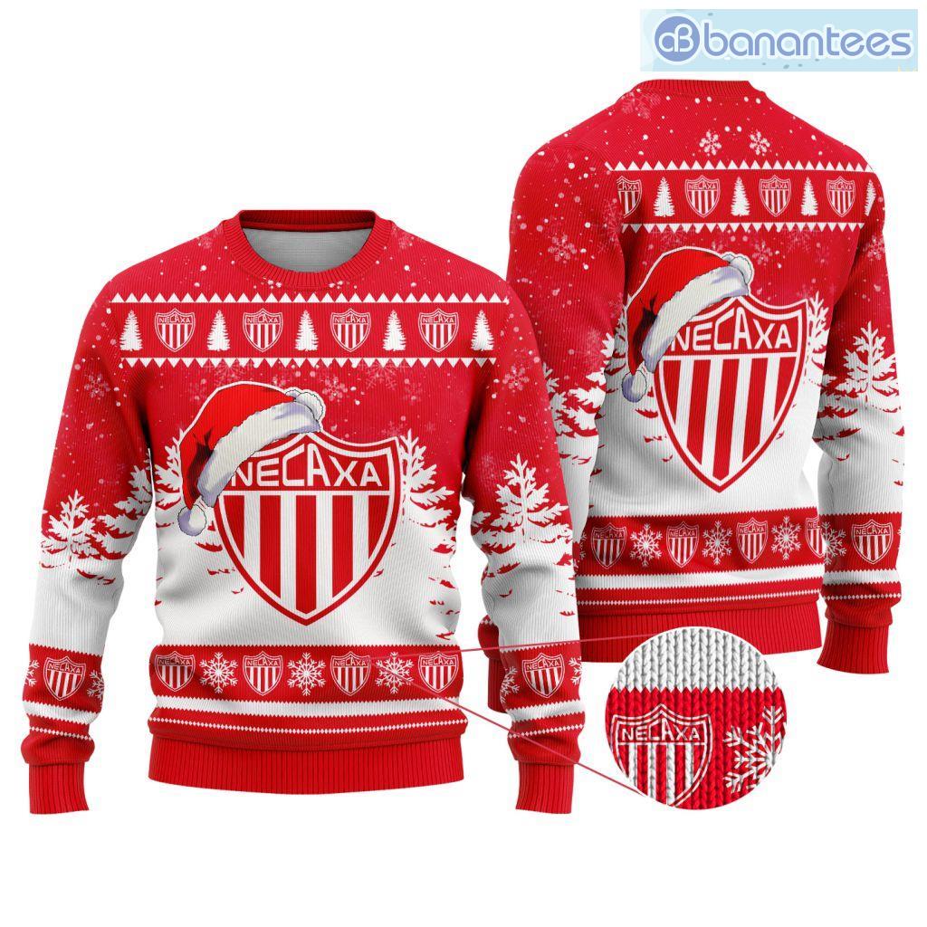 liga mx club necaxa special christmas ugly sweater design new image Liga Mx Club Necaxa Special Christmas Ugly Sweater Design New Product Photo 1