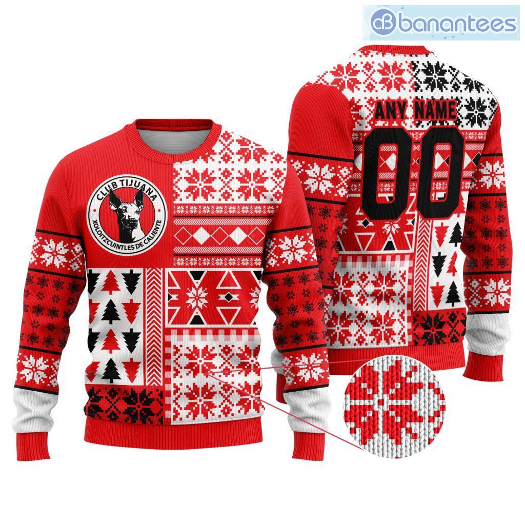 liga mx club tijuana special christmas ugly sweater design chistmas pattern image Liga Mx Club Tijuana Special Christmas Ugly Sweater Design Chistmas Pattern Product Photo 1
