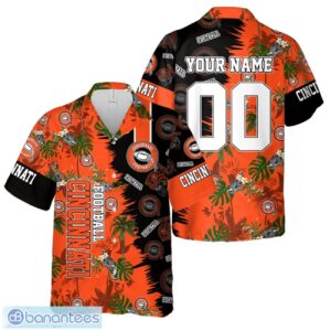 Cincinnati Football Team Hawaiian Shirt And Shorts Custom Name Number Tropical Style Hawaiian Shirt Product Photo 1